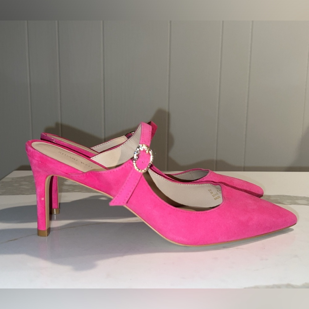 STUART WEITZMAN Pink Suede Heel - Picture 2 of 12